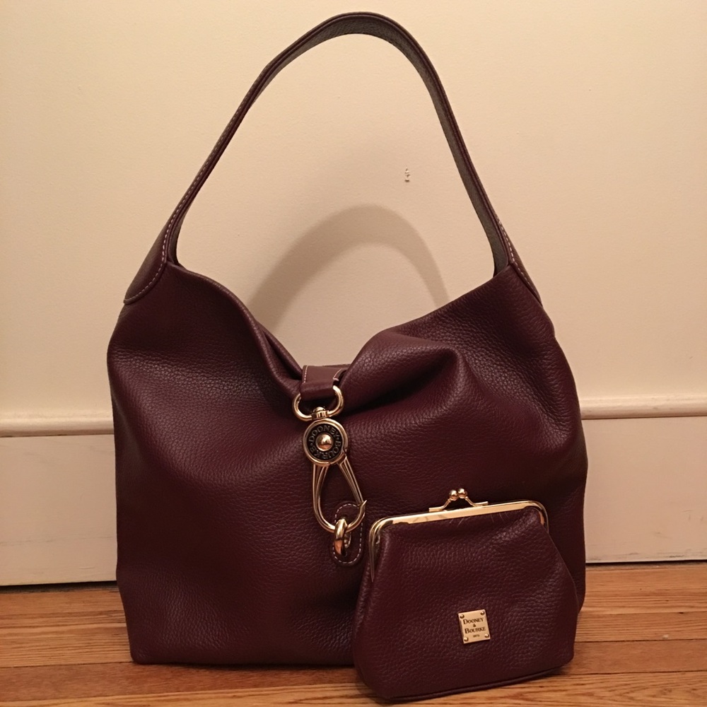 Dooney&bourke wine colored hobo with wallet
